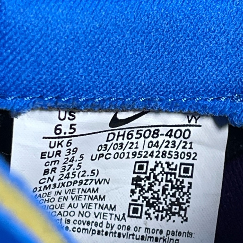 Nike Dunk Low SP x Undefeated 5 On It Blue Purple DH6508-400 Mens 6.5 - Picture 12 of 13